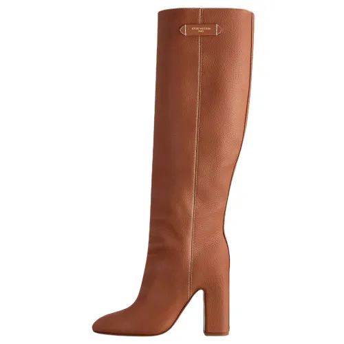 LOUIS VUITTON Donna Calfskin Knee high Boots 10.5cm Women's Brown