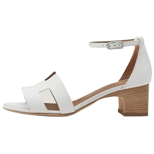HERMES Encens One Strap Sandals 5CM Women's White