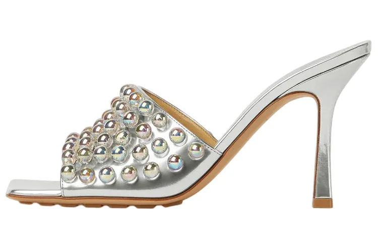 Bottega Veneta Stretch Slide Slippers Women's Silver