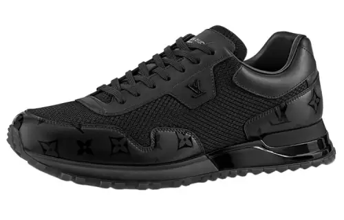 LOUIS VUITTON Run Away Sneakers 'Black Mesh With Monogram Deco'