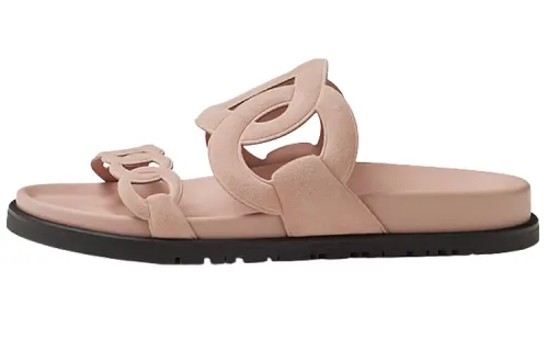 HERMES Extra Quiet Slide Slippers Women's Pink