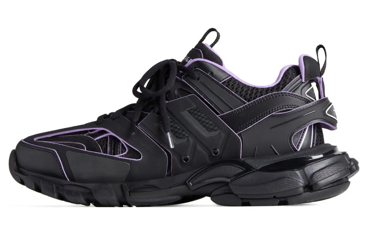 Balenciaga Track Sock Sneakers 'Black And Light Purple Knit And Nylon' Women's
