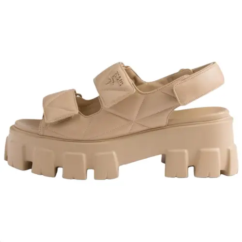 PRADA Monolith One Strap Sandals 5.5cm Women's Sand Yellow
