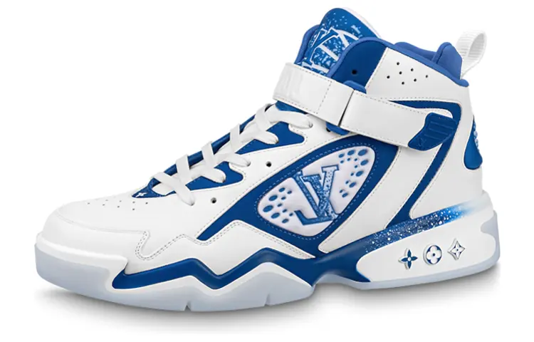 LOUIS VUITTON Trainer 2 Ankle Sneakers 'White With Blue'