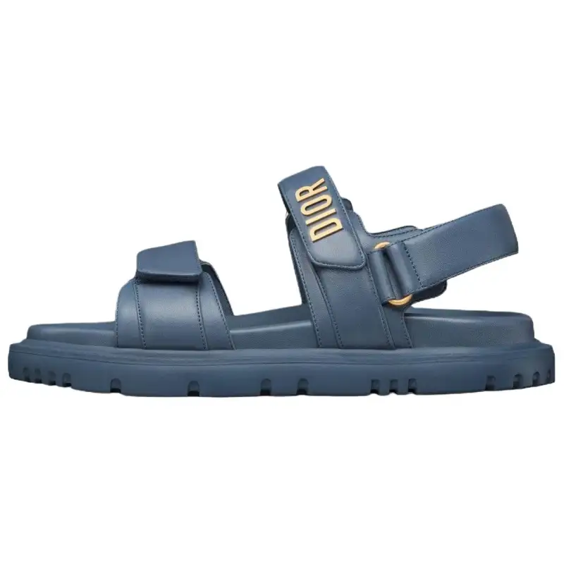 DIOR DiorAct Leather Beach Sandals Women's Light Midnight Blue