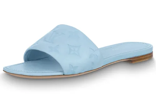 LOUIS VUITTON Revival Lightweight Slide Slippers Women's Blue
