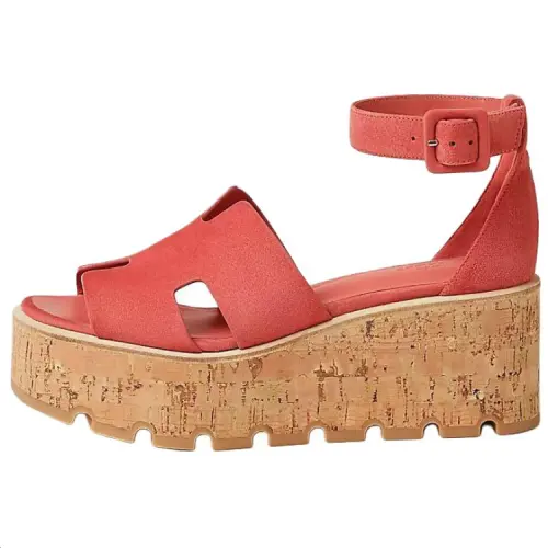 HERMES Luce 30 One Strap Sandals 6.5cm Women's Brown Red