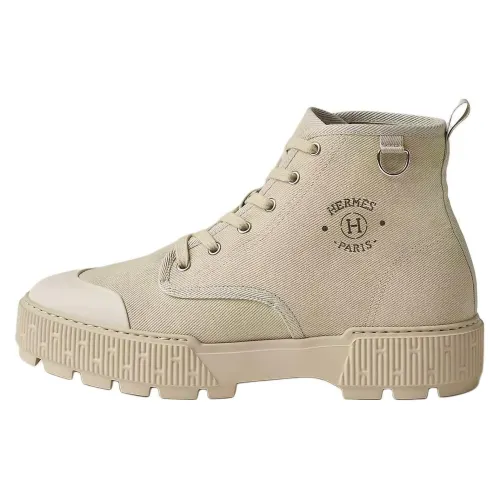 HERMES Itineraire Casual Ankle Boots 3.7cm Men's Sandy Beige