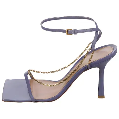 Bottega Veneta Stretch Leather Slim Heel One Strap Sandals Women's Purple