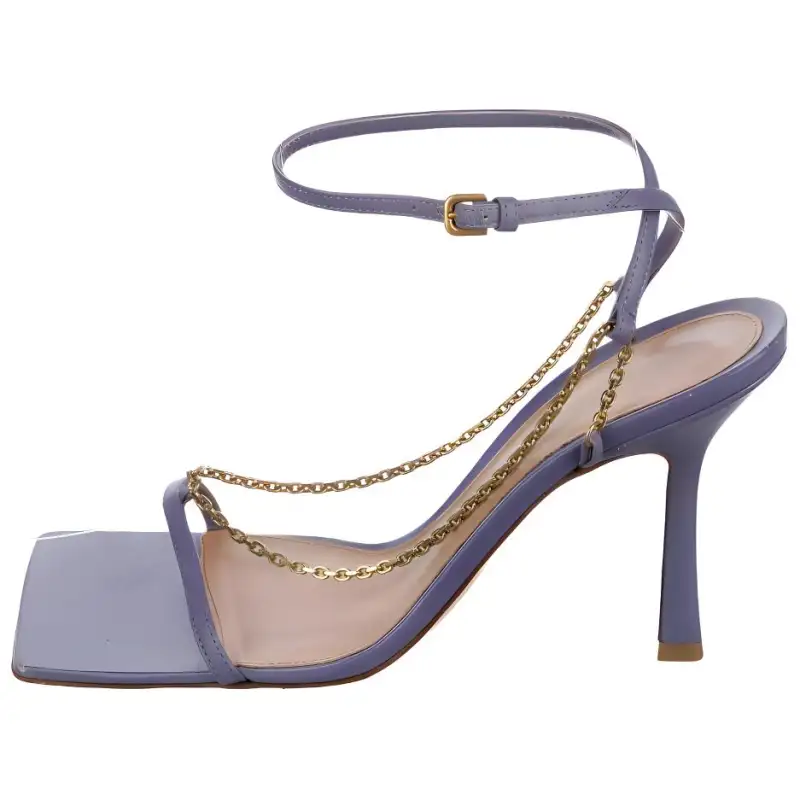 Bottega Veneta Stretch Leather Slim Heel One Strap Sandals Women's Purple