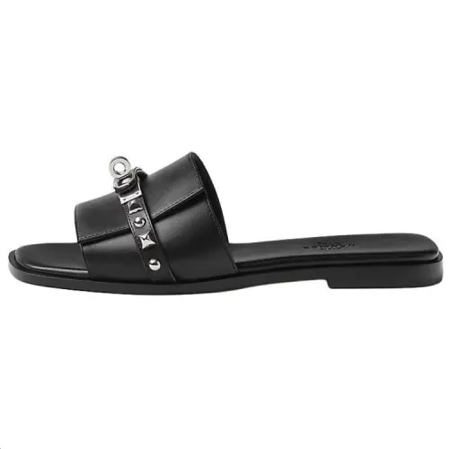 HERMES Giulia Slide Slippers Women's Black