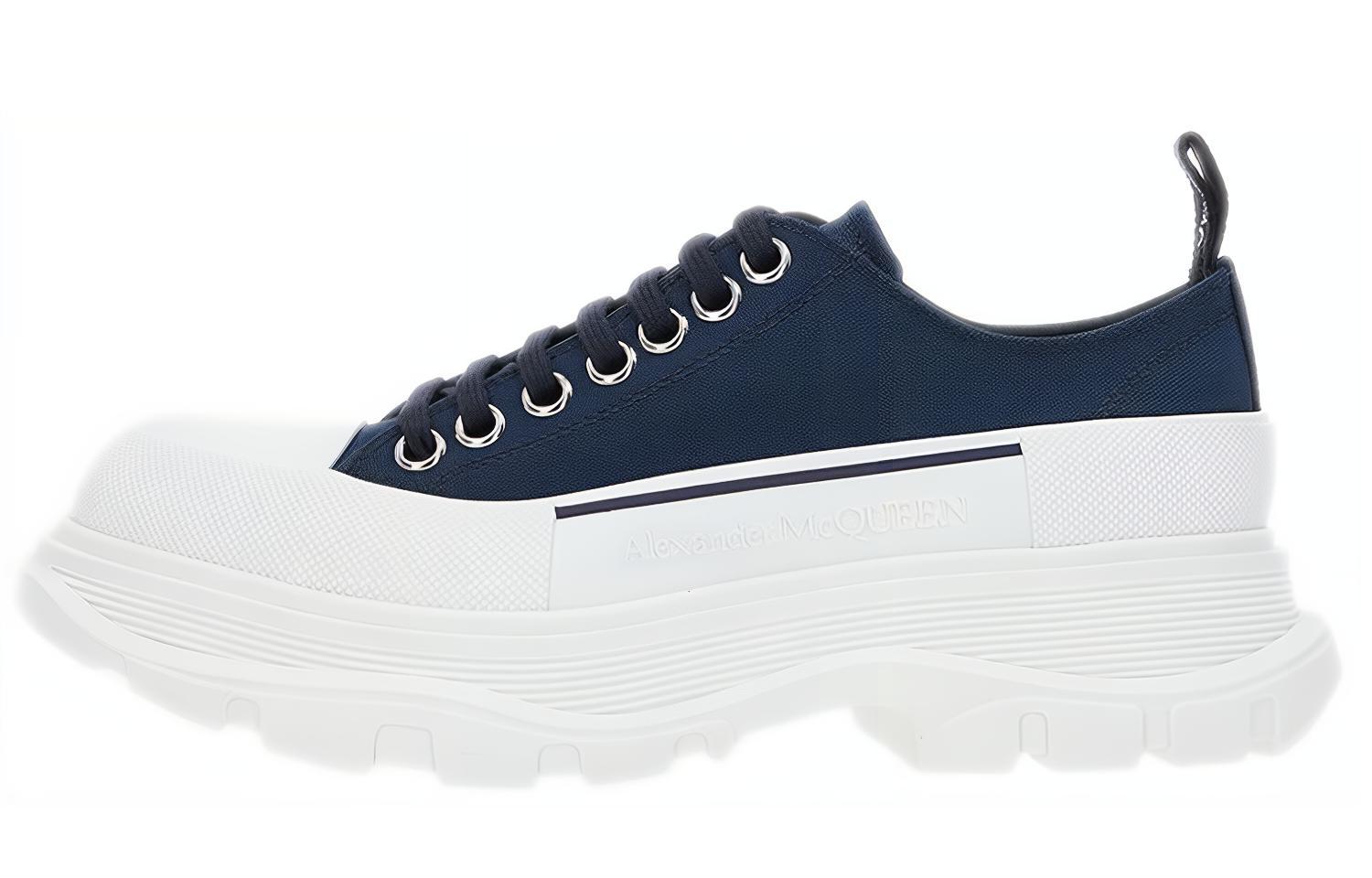Женские ботинки Alexander McQueen Tread Slick (бело-синие)