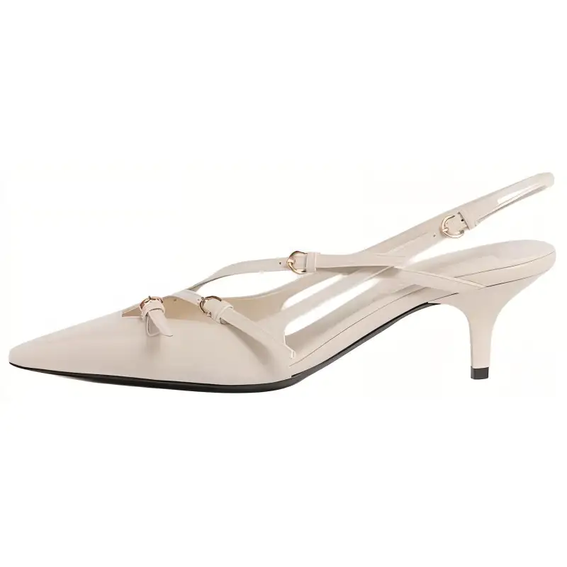 MIU MIU Patent Leather Slim Heel High Heels 5.5cm Women's Ivory