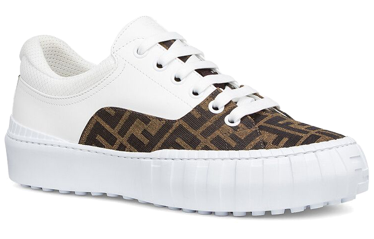 FENDI Force Lace-Up Sneaker 'White Brown'