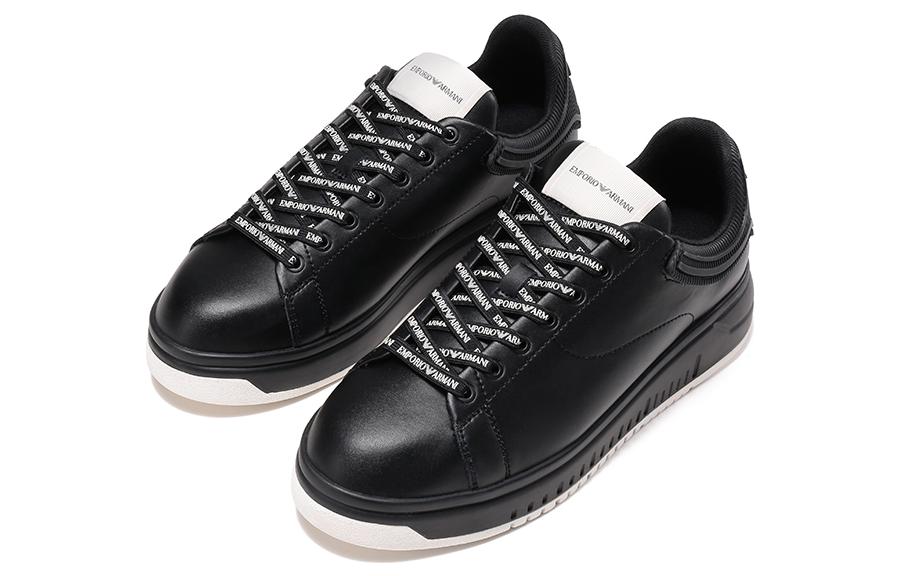 EMPORIO ARMANI Leather Sneakers Black