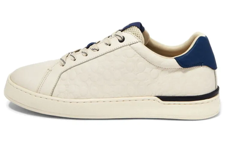 COACH Clip Leather Low top Stylish Skateboarding Shoes Men's White