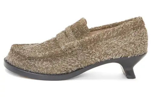 LOEWE Campo Top Grain Cow Leather Loafers Women's Light Brown