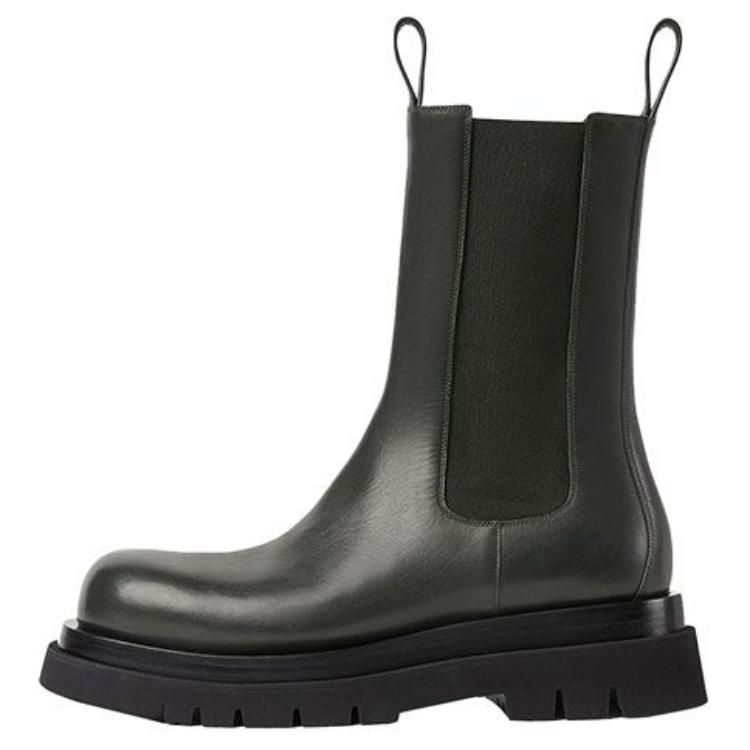 Bottega Veneta Bottega Veneta LUG thick sole comfortable short Chelsea boots 5.5cm men's dark green