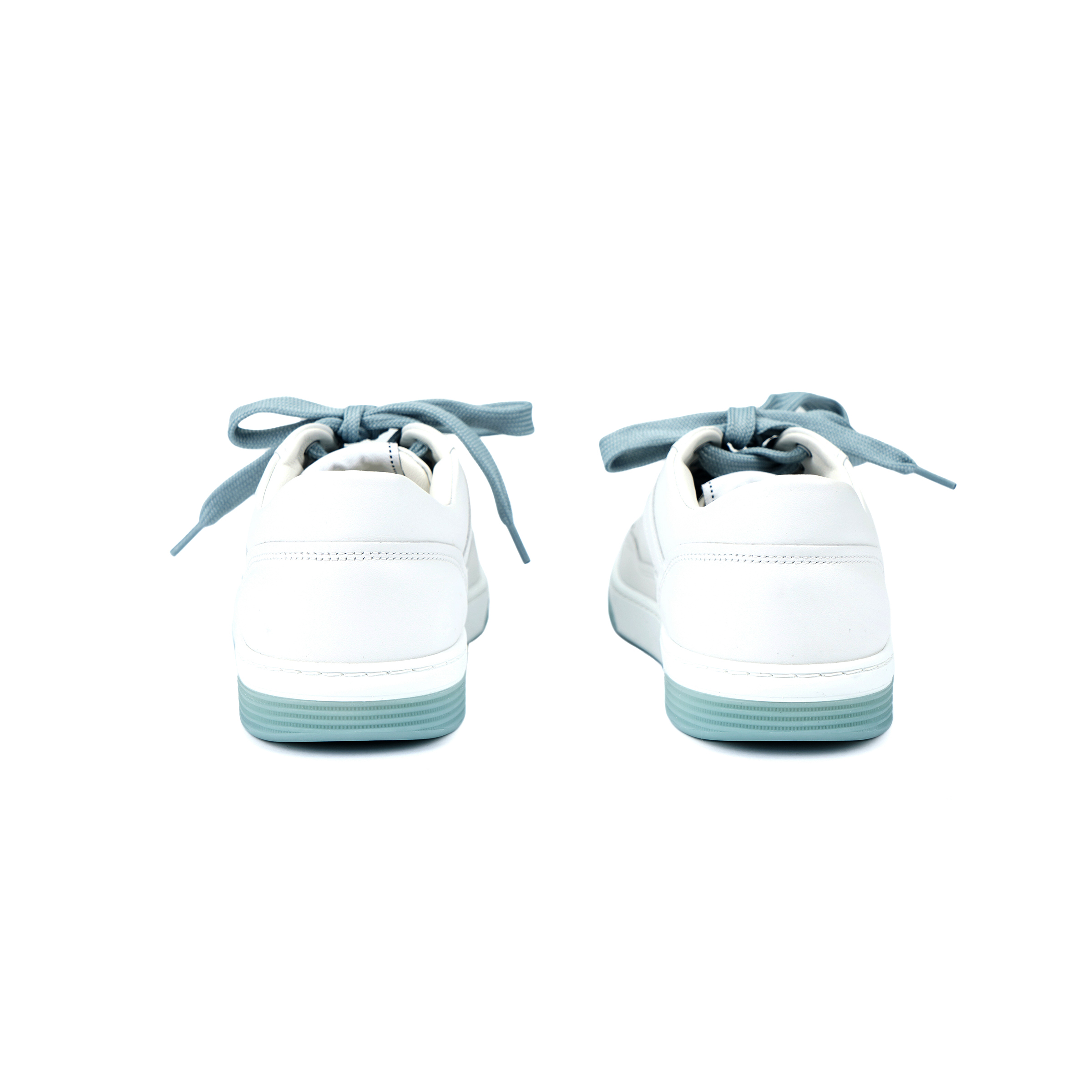 CHANEL Leather Low top Skateboard Shoes Women's White Blue