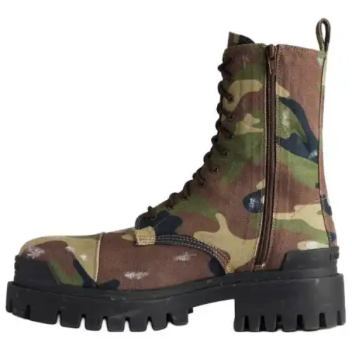 Balenciaga Strike Short Combat Boots Men's Army Green