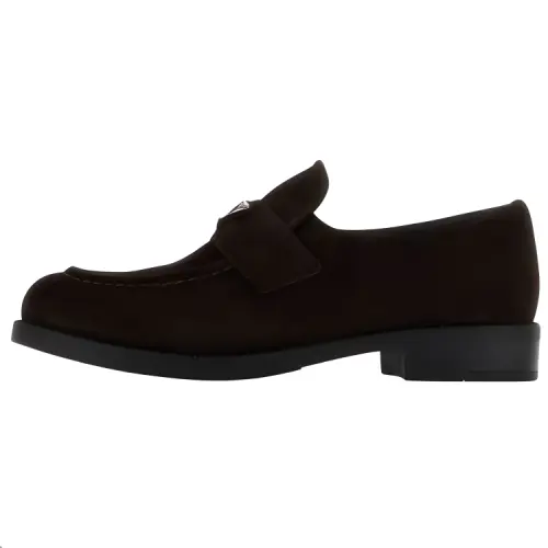 PRADA Suede Loafers Women's Dark Brown