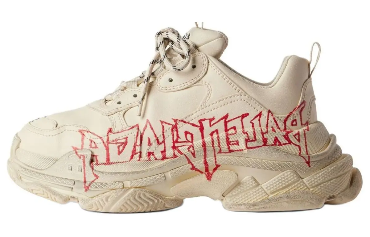 Balenciaga Triple S Diy Metal White Red
