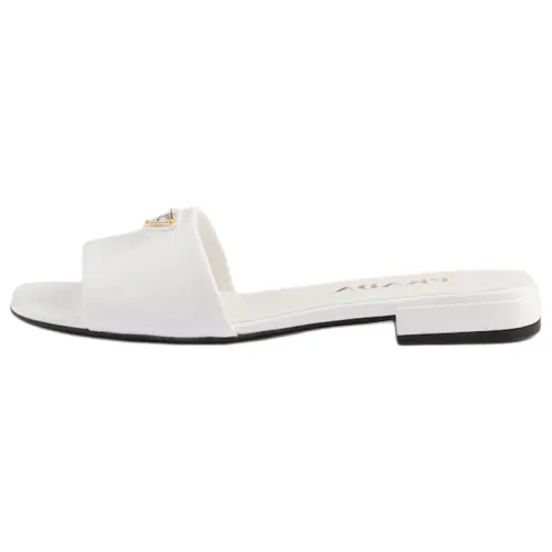 PRADA Saffiano Slide Slippers Women's White