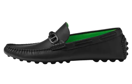 HERMES Alessandro Loafers Men's Black