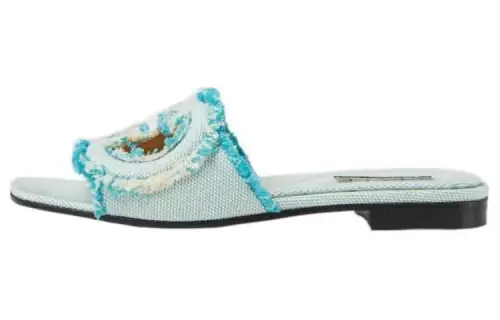 GUCCI Interlocking Slide Slippers Women's Light Blue