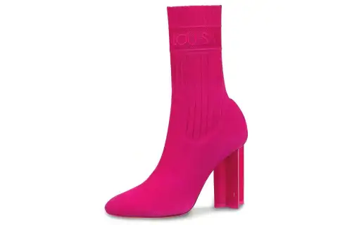 LOUIS VUITTON Silhouette Ankle Boots Women's Pink