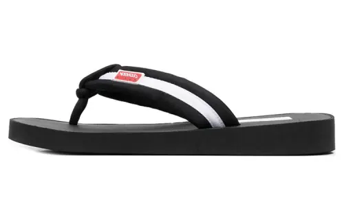 KENZO Logo-patch Striped Flip Flops
