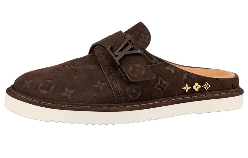 LOUIS VUITTON Easy Closed Toe Slippers Men's Brown