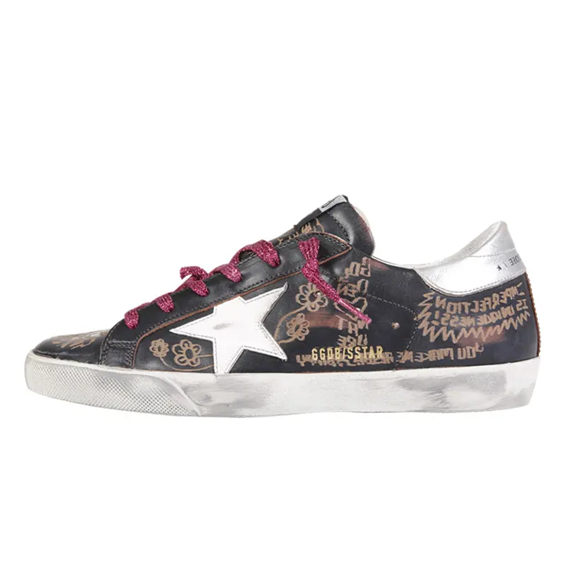 Golden Goose Super Star Skateboard Shoes Women's Low Top Black/Brown