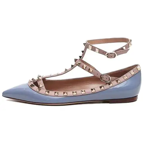 Valentino Rockstud Cow Leather Women's Casual Shoes Women's Blue