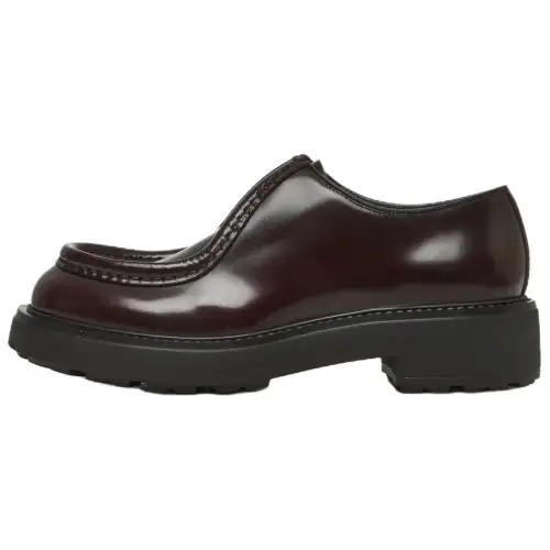 PRADA Diapason Leather Casual Shoes Men's Dark Brown