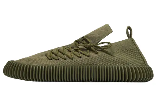 Bottega Veneta Ripple Fabric Trainer Khaki Green