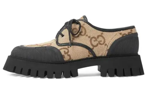 Gucci Wmns Maxi Gg Lace-Up 'Beige Black' Women's