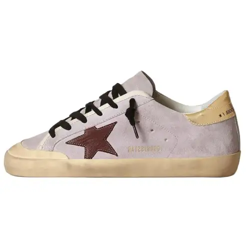 Golden Goose Super Star Cow Leather Low top Skateboard Shoes Women's Light Purple Distressed