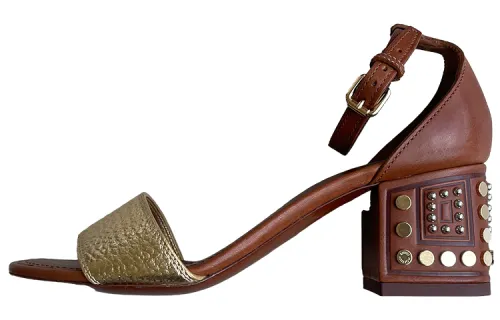 LOUIS VUITTON One Strap Sandals 6CM Women's Brown