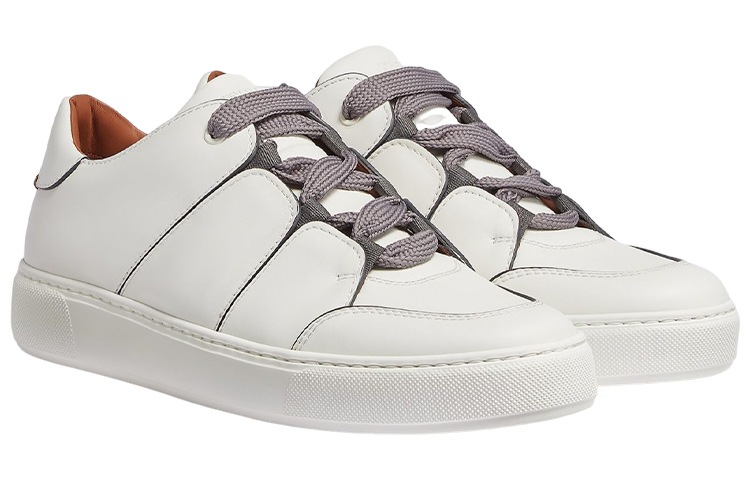 Ermenegildo Zegna Tiziano Skateboard Shoes Men's Low Top White
