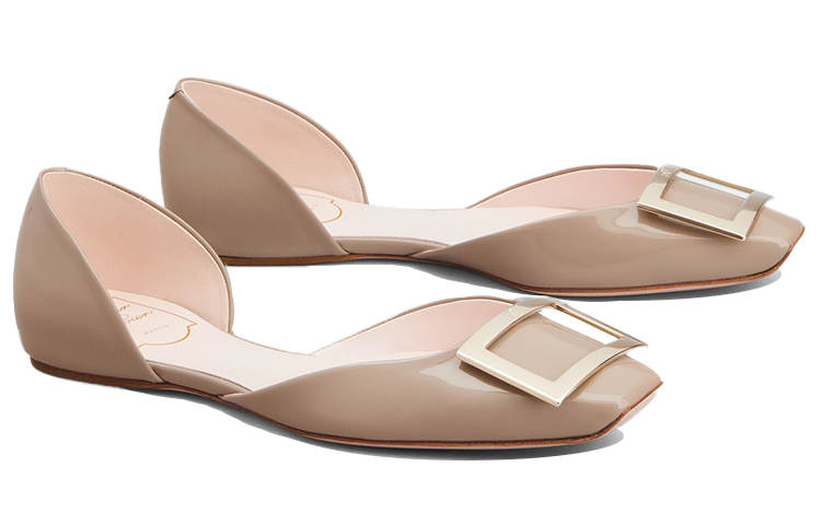 Roger Vivier Trompette Dorsay Women's Casual Shoes Women's Gray Brown