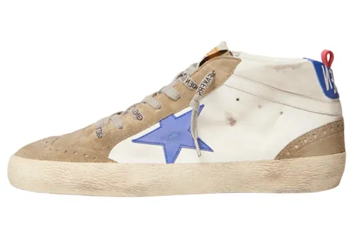 Golden Goose Mid Star Mid top Stylish Skateboarding Shoes Men's White