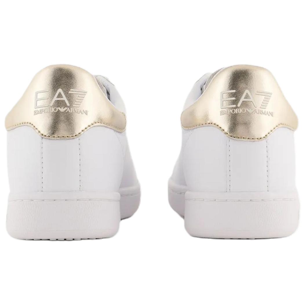 EMPORIO ARMANI EA7 Low top Skateboard Shoes Unisex White Gold