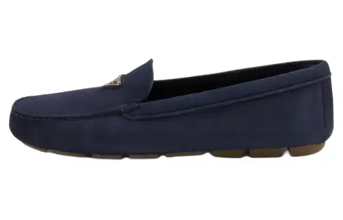 PRADA Suede Loafers Women's Marine Blue