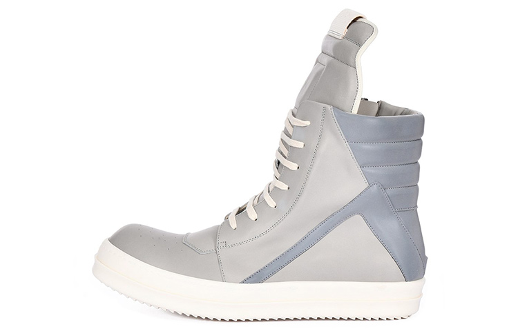 RICK OWENS Strobe Geobasket High Pearl Grey