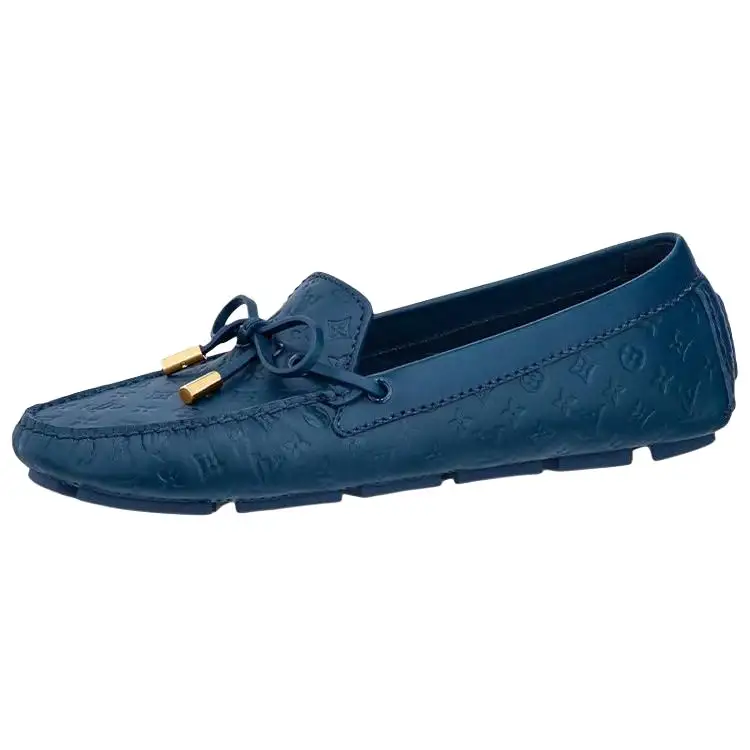 LOUIS VUITTON Gloria Leather Casual Shoes Women's Blue