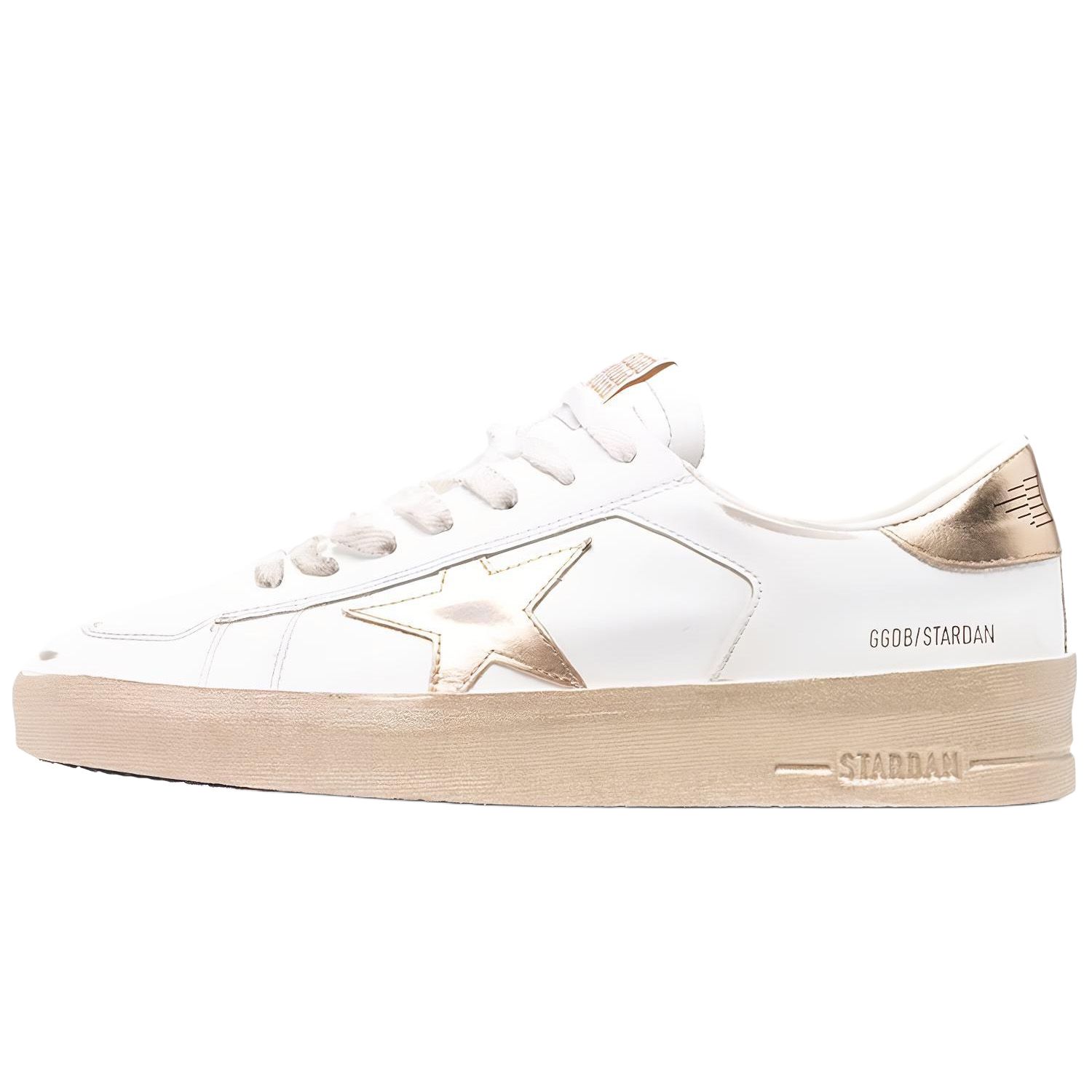 Golden Goose Stardan Low top Stylish Skateboarding Shoes Men's White Gold