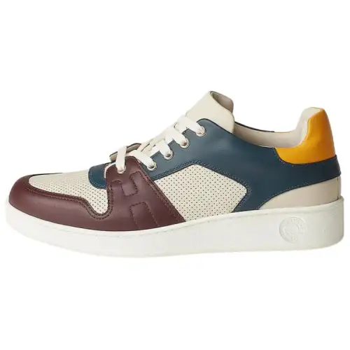 HERMES Leather Low top Stylish Skateboarding Shoes Men's Multicolor