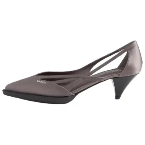 PRADA Cone Heel High Heels 5.5cm Women's Gray