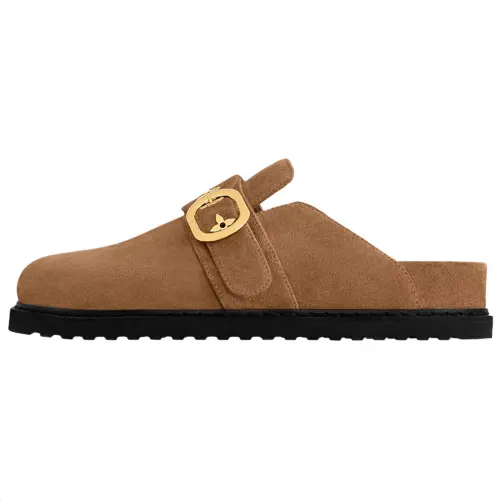 LOUIS VUITTON Cosy Comfort Closed Toe Slippers Women's Brown
